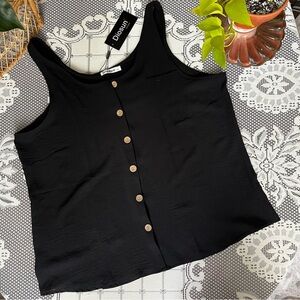 NWT Diosun Black Front Button-Up Sleeveless Top size XXL